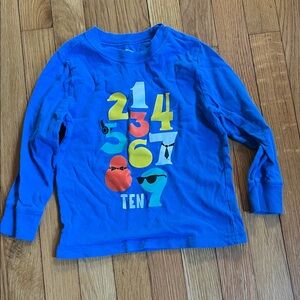 Old Navy Vibrant Blue Kids Long Sleeve Tee with Colorful Numbers